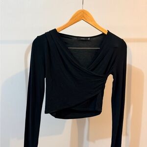 Talula Black Wrap Top
